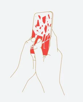 Phone breakdown in hands Stock Illustration