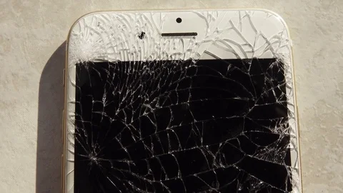 Phone Broken Screen Close Up Dolly Stock Footage 82379426