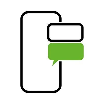 Phone with bubble text message icon. smartphone conversation message Stock Illustration