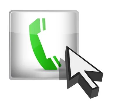 Phone button and cursor illustration design over a white background イラスト素材