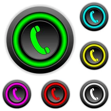 Phone buttons set Stock Illustration