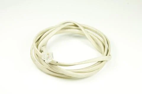 Phone cable on white background Stock Photos