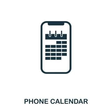 Phone Calendar icon. Flat style icon design. UI. Illustration of phone calendar Stock Illustration