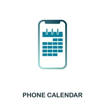 Phone Calendar icon. Flat style icon design. UI. Illustration of phone calendar Stock Illustration