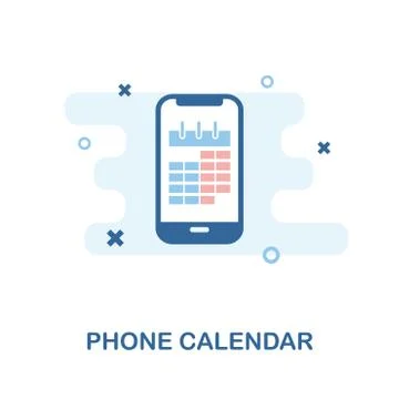 Phone Calendar icon. Simple element illustration. Phone Calendar pixel perfect Stock Illustration
