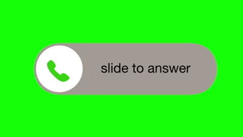 Phone call alert rejected red on slide to answer green screen animation Stock Footage 308505593