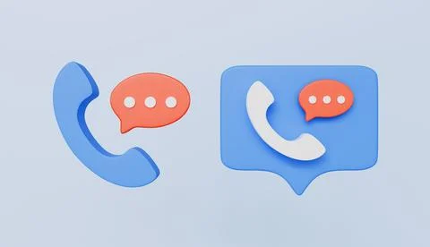 Phone call and bubble chatting icon 3d illustration Stock Illustration