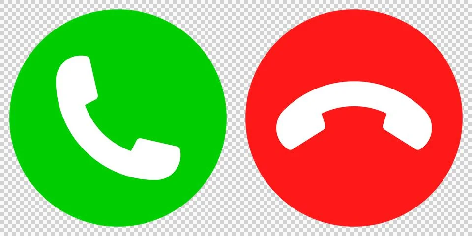 Phone call and end button icon Stock Illustration