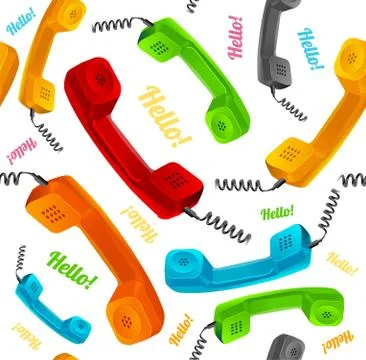 Phone Call Background Pattern. Vector Illustrazione stock