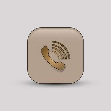 Phone call beige icon Stock Illustration