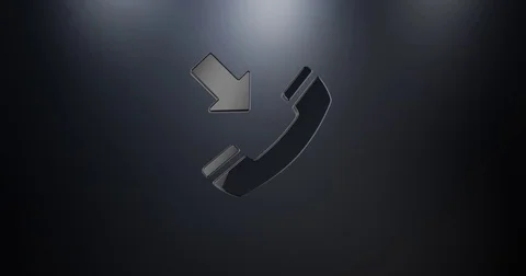 Phone Call Black 3d Icon Stock Footage 69783710
