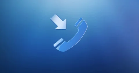 Phone Call Blue 3d Icon Stock Footage