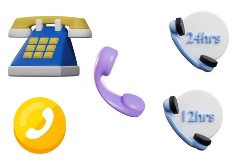 Phone call button application handset mobile contact communication 3d reali.. Stock Illustration