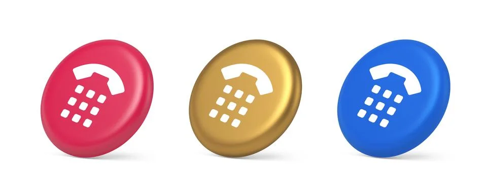Phone call button application handset mobile contact communication 3d reali.. イラスト素材