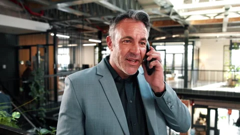 Phone call, corporate or man talking in office for environmental project, ESG Stock Footage 338021228