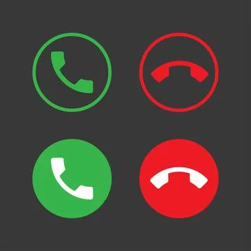 Phone call dial icon set. Stock Illustration