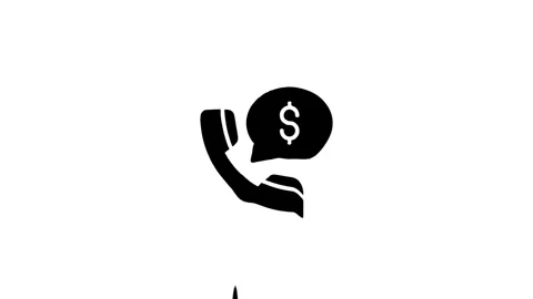 Phone call with dollar sign icon animation Stock Footage 327761672