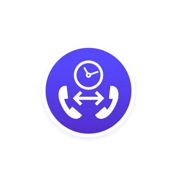 Phone call duration or time vector icon Stock Illustration