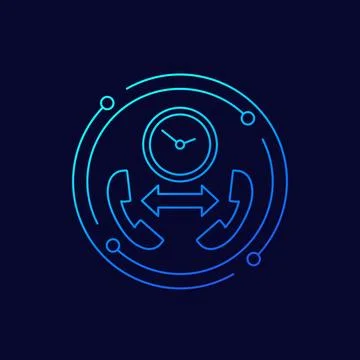 Phone call duration, time line vector icon Stock Illustration