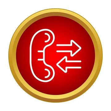 Phone call exchange icon in red circle Stock Illustration
