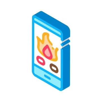 Phone Call Fire Dept isometric icon vector illustration Stock Illustration