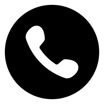 Phone call flat round icon isolated vector Stock Illustration