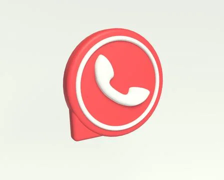 Phone call icon. 3d flat rounded symbol. Stock Illustration
