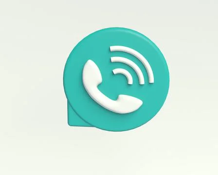 Phone call icon. 3d flat rounded symbol Stock Illustration