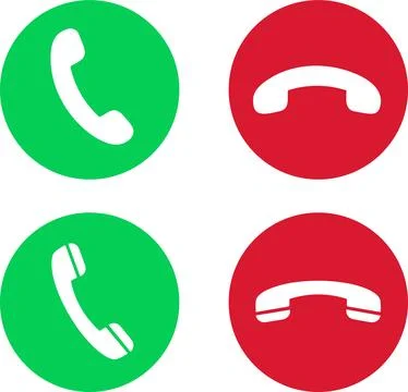 Phone call icon answer, accept and decline call icons with green and red bu.. Stock Illustration