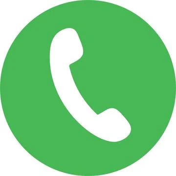 Phone call icon answer, accept call icon with green button , Contact us tel.. Stock-Illustration