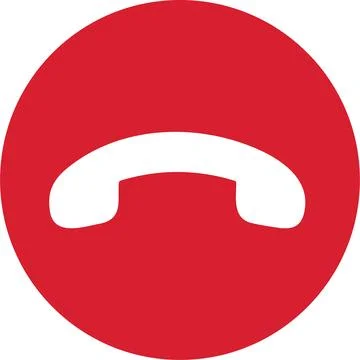 Phone call icon answer, decline call icon with red button , Contact us tele.. Stock Illustration