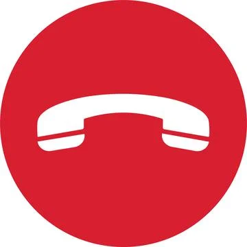 Phone call icon answer, decline call icon with red button , Contact us tele.. Stock Illustration