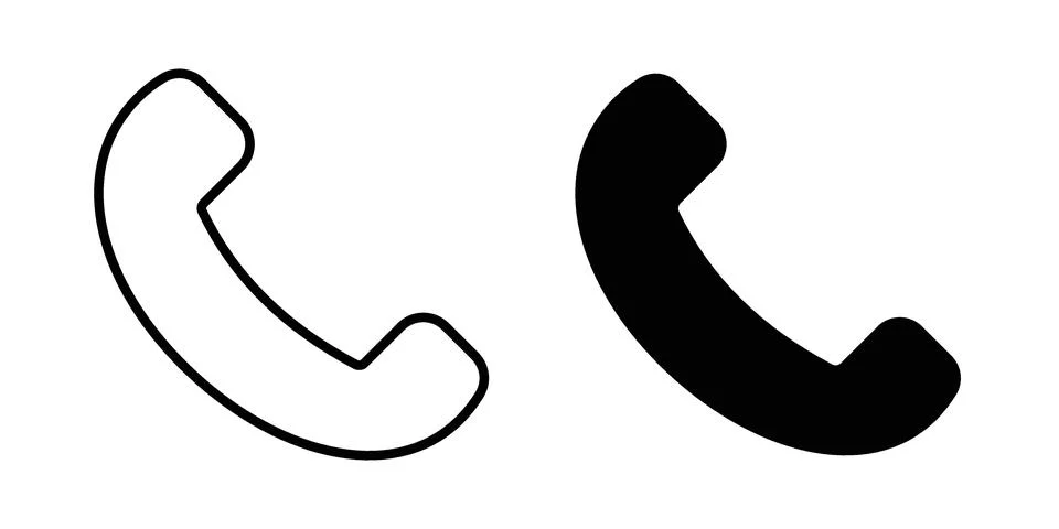 Phone call icon black vector isolated on white Stock Illustration