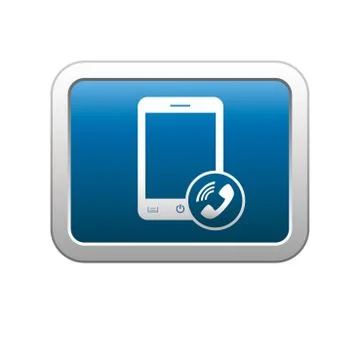 Phone call icon on blue Illustrazione stock