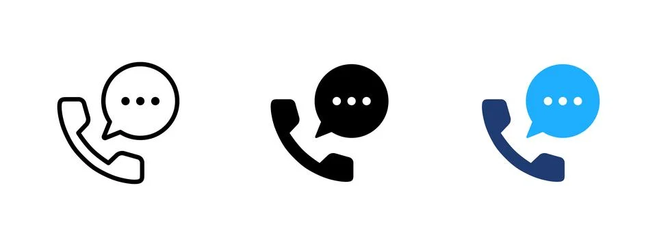 Phone call icon with chat bubble. Communication and conversation symbol. Me.. Stock Illustration