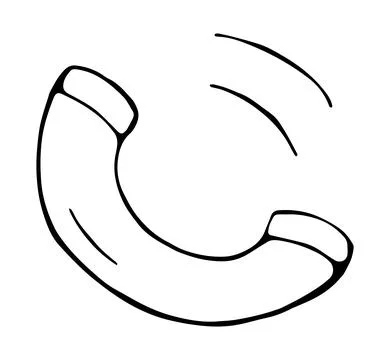 Phone call icon communication symbol doodle illustration Stock Illustration
