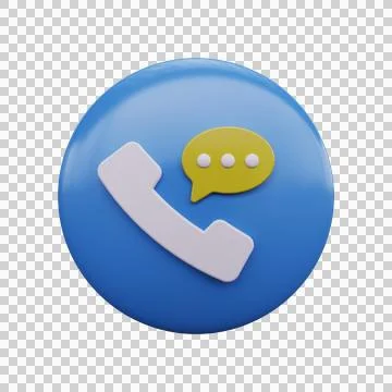 Phone call icon with conversation..3d render. Illustrazione stock