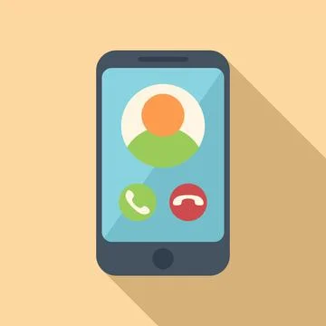 Phone call icon flat vector. Online smart Illustration