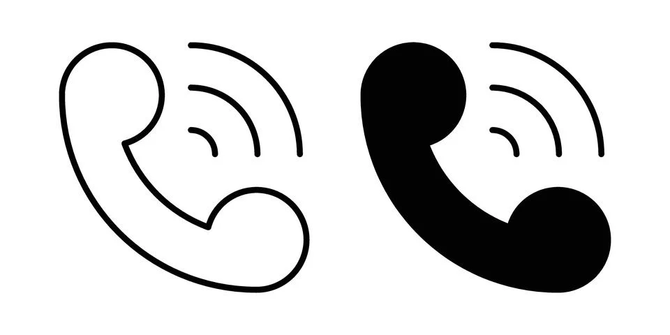 Phone call icon. Outline, flat icons Stock Illustration