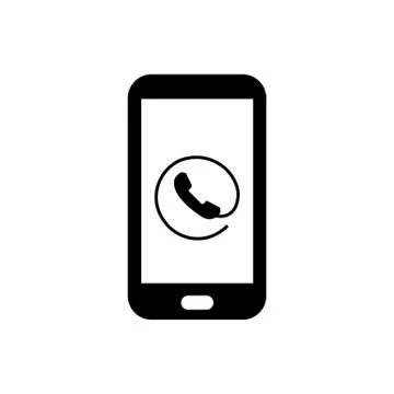 Phone call icon on smartphone. Vector illustration eps 10. Stock Illustration