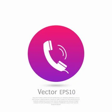 Phone call icon, smooth gradient background Stock Illustration