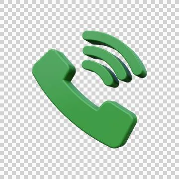 Phone call icon with speech bubble. 3d render. Stock Illustration