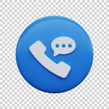 Phone call icon with speech bubble. 3d render. Stock Illustration