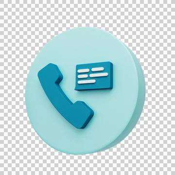 Phone call icon with speech bubble. 3d render Stock Illustration