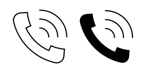 Phone call icon symbol. Vector illustration pack in black color. Stock Illustration