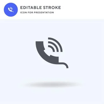 Phone Call icon vector, filled flat sign, solid pictogram isolated on white,  Illustrazione stock
