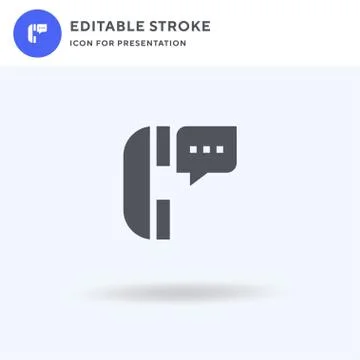 Phone Call icon vector, filled flat sign, solid pictogram isolated on white,  스톡 일러스트