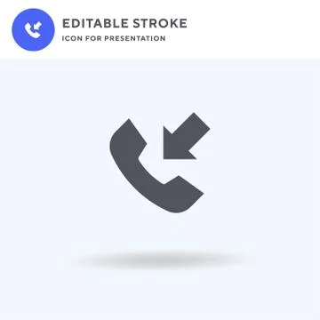 Phone Call icon vector, filled flat sign, solid pictogram isolated on white,  스톡 일러스트