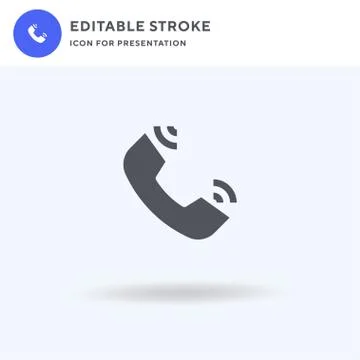 Phone Call icon vector, filled flat sign, solid pictogram isolated on white 스톡 일러스트
