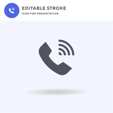 Phone Call icon vector, filled flat sign, solid pictogram isolated on white Illustrazione stock